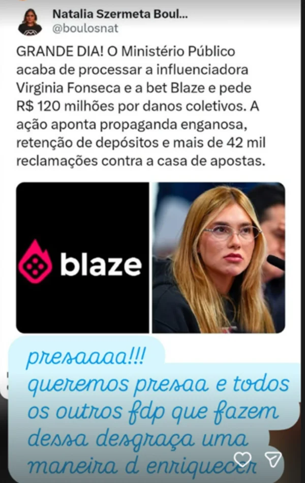 Luana Piovani volta a pedir prisão de Virginia: “Queremos presa” - destaque galeria
