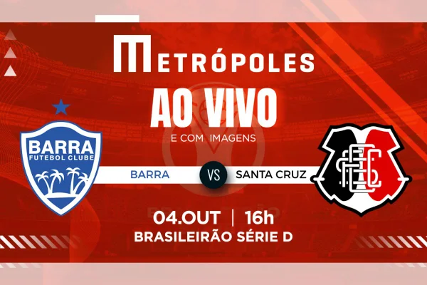 Série D: Metrópoles transmite Santa Cruz-PE x Barra-SC ao vivo