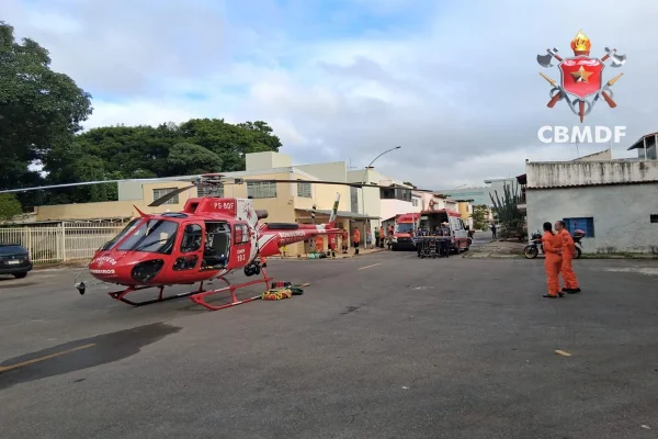 Mulher sofre infarto e morre na Asa Sul; aeronave foi usada em resgate