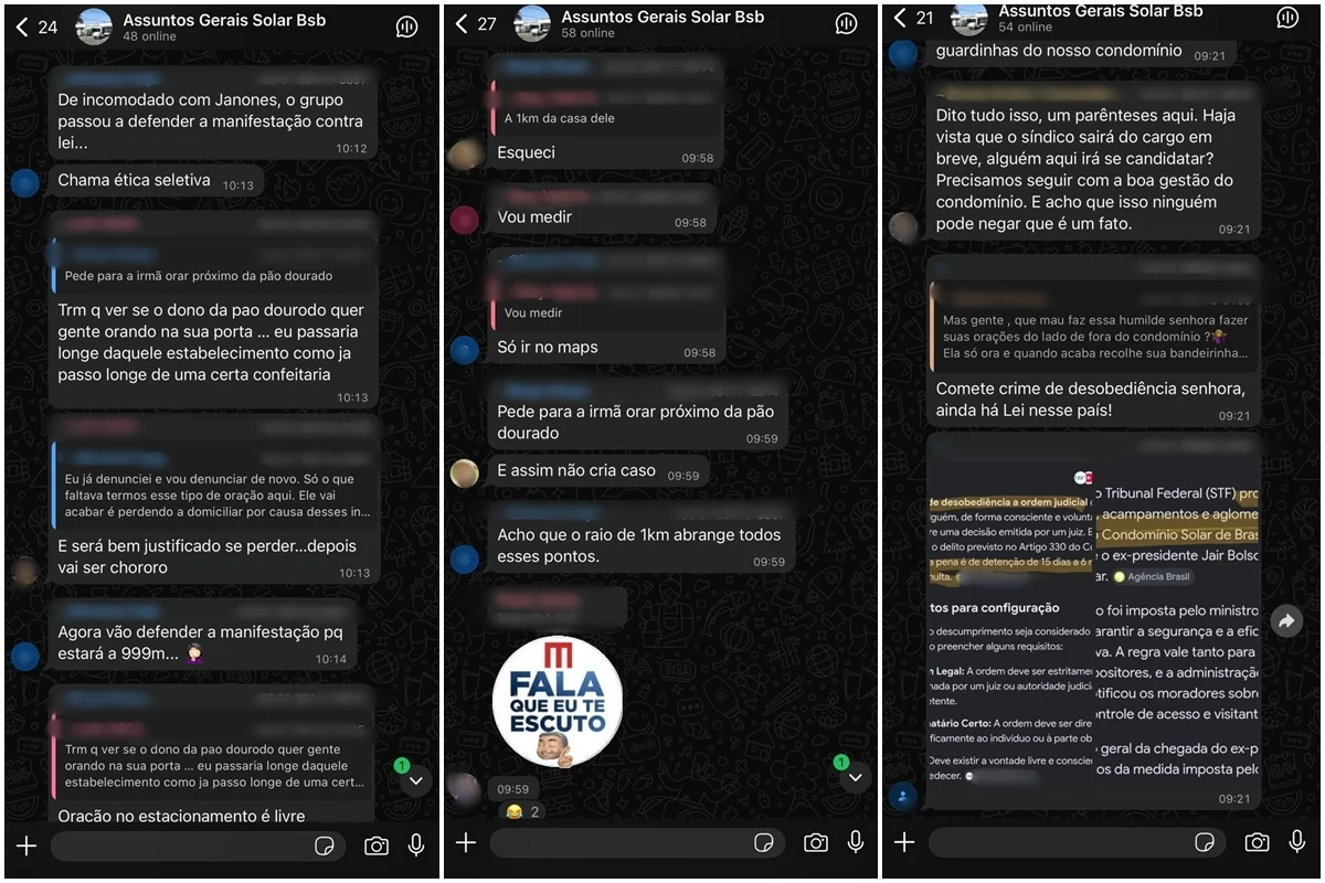 A discussão foi acalorada com moradores a favor e contrários a manofestações A discussão foi acalorada com moradores a favor e contrários a manofestações