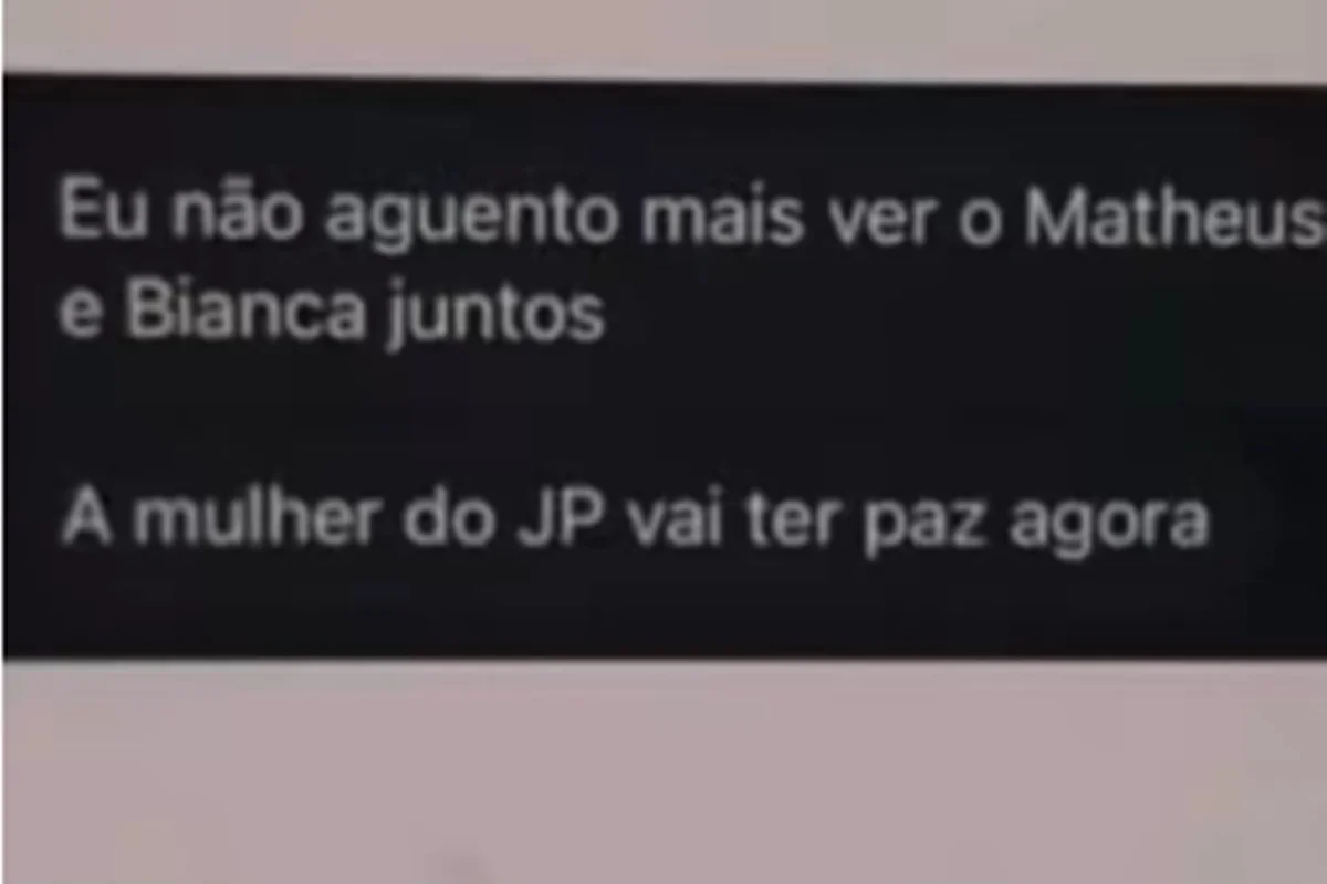 Prints mostram reação da esposa de Matheus com aproximação com Bianca Prints mostram reação da esposa de Matheus com aproximação com Bianca