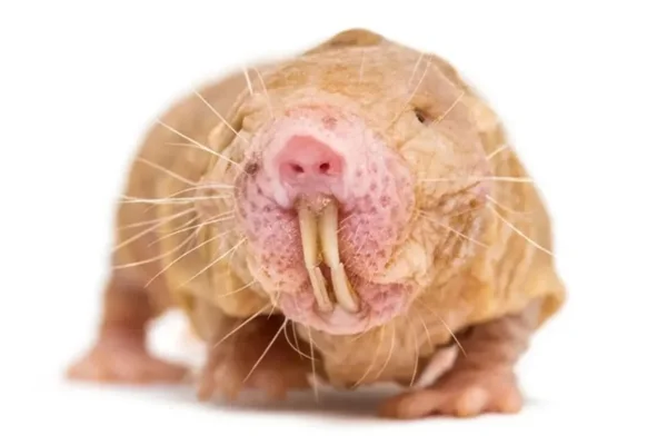 Imagem colorida mostra rato-toupeira-pelado - Metrópoles