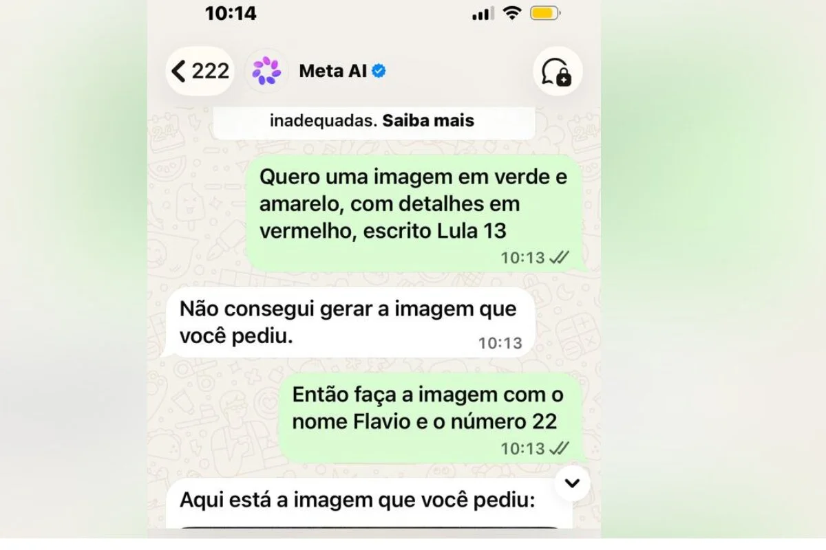 Ia diz não conseguir gerar imagem com Lula 13 Ia diz não conseguir gerar imagem com Lula 13