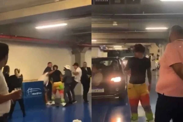 Biel cai na porrada com outro homem após show de Gusttavo Lima em SP