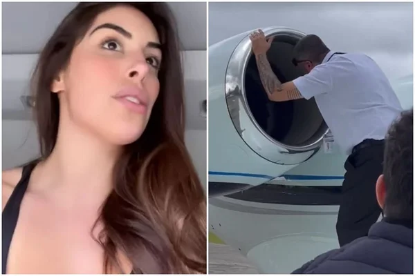 Influencer relata susto dentro de avião: “Tivemos que frear com tudo”