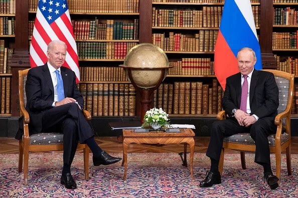 Presidente dos Estados Unidos, Joe Biden, e o presidente da Rússia, Vladimir Putin