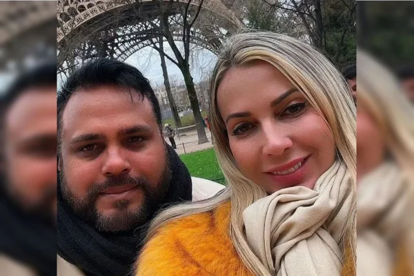 Imagem colorida mostra médica e marido, antes de ela ter armado uma emboscada para matar o homem - Metrópoles