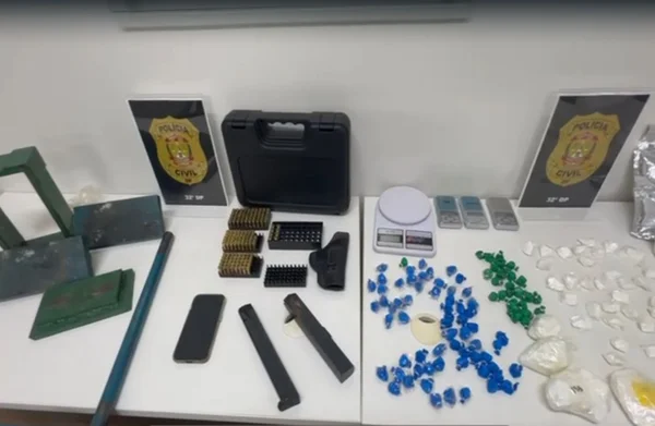 Traficante é preso com cocaína e 100 balas para armas de uso restrito