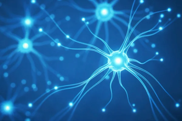 Células de rede neural em azul. Metrópoles