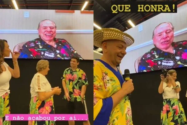 Silvio Santos aparece em estreia de nova loja Havan de Luciano Hang