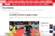 "A estrela de Vinicius se apaga no Japão", diz o Sport.