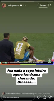 Erika Januza detona Neymar após derrota da Seleção Basileira