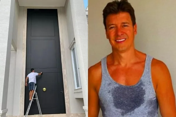 Rodrigo Faro e sua porta gigante