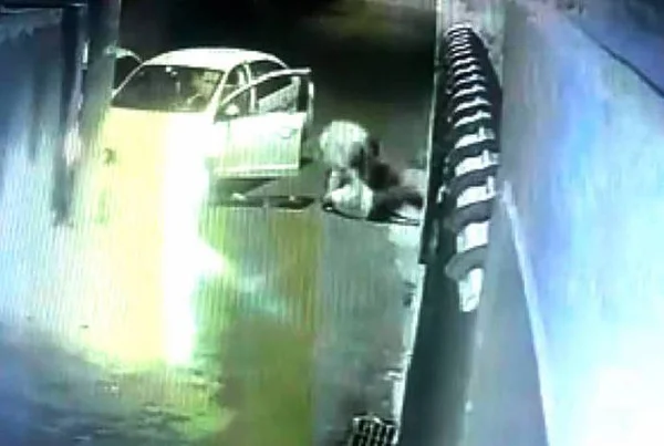 Cameras de segurança gravam momento em que motorista é agredido por bandido em uma tentativa de assalto no rio de janeiro