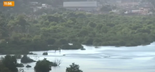Redemoinho em lagoa onde mina da Braskem se rompeu