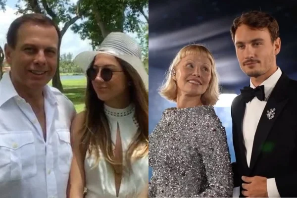Montagem com fotos de Carolina Dória e Brandon Thomas Lee