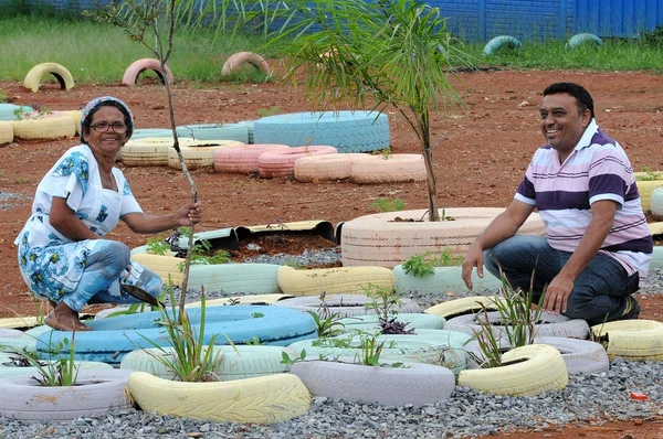 Áreas de descarte de lixo viram jardins e atraem moradores de Santa Maria