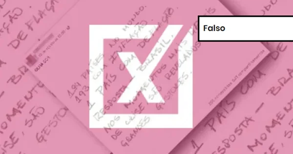 Captura de tela com etiqueta de conteúdo falso