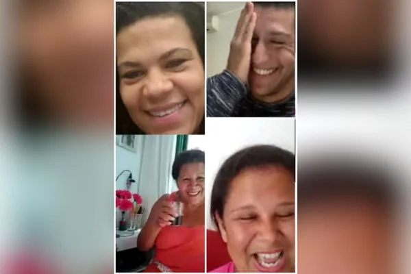Giovani e a mãe Maria (de blusa vermelha) conversaram após 30 anos