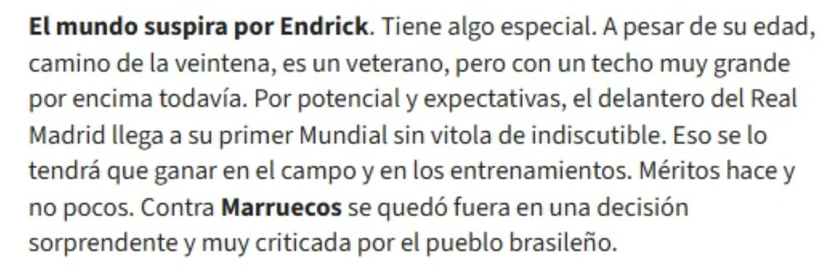Jornal espanhol compara situação de Endrick com a de Ronaldo em 1994 - imagem 3 Jornal espanhol compara situação de Endrick com a de Ronaldo em 1994 - imagem 3