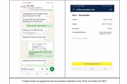 Nota apresentada da compra de coxinhas e refrigerantes