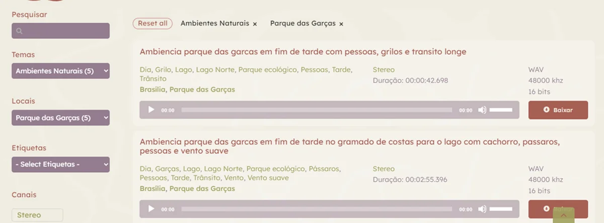Coleção Sonora do Cerrado conta com mais de 2000 arquivos de sons do Centro do Brasil Coleção Sonora do Cerrado conta com mais de 2000 arquivos de sons do Centro do Brasil