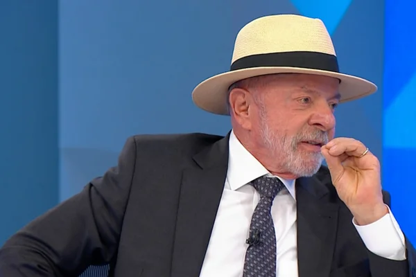 O presidente Luiz Inácio Lula da Silva PT durante sabatina no Jornal Nacional, na TV Globo Metropoles 1
