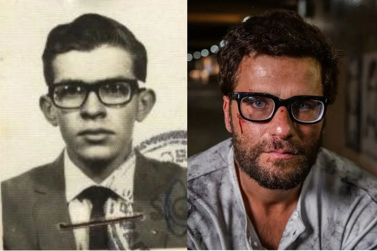 Montagem com fotos de Honestino Guimarães e Bruno Gagliasso