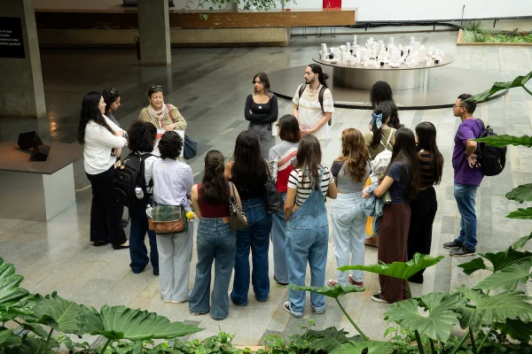 Alunos do IESB visitam exposição É Pau, É Pedra... de Sérgio Camargo