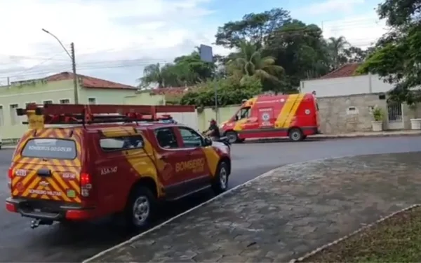 Imagem colorida mostra bombeiros que atenderam idosa atacada por cão em Goiás - Metrópoles