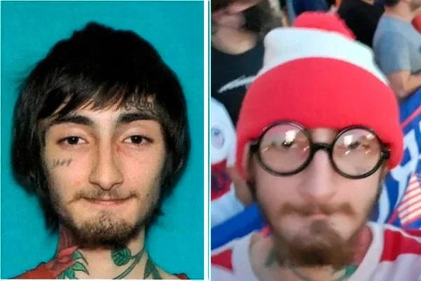montagem colorida de homem