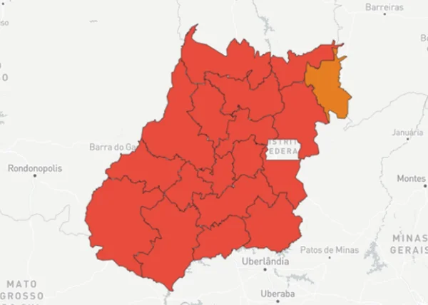 Mapa de gravidade da pandemia em goiás