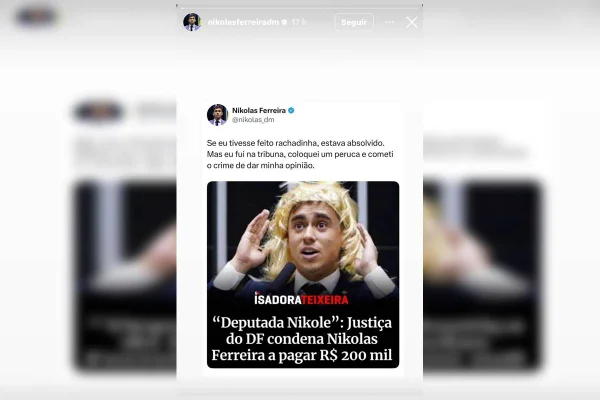 “Meu crime? Usar peruca e denunciar tirania de ativistas”, diz Nikolas - destaque galeria “Meu crime? Usar peruca e denunciar tirania de ativistas”, diz Nikolas - destaque galeria