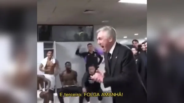 Vídeo: Ancelotti dá folga após vitória e enlouquece elenco do Real