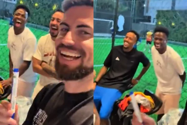 Superou? Vini Jr. surge empolgado em resenha após fim com Virginia