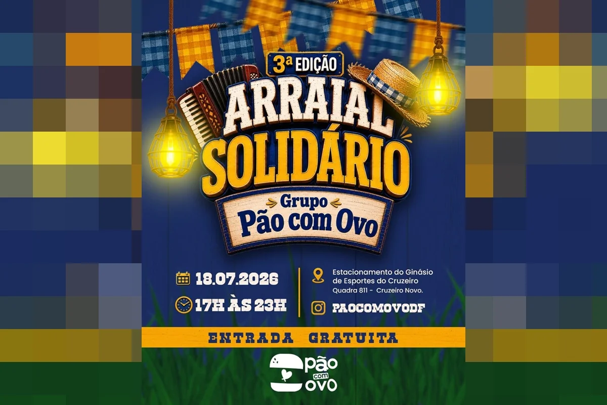 O 3º Arraial Solidário do Pão com Ovo já tem data marcada: acontecerá no dia 18 de julho, das 17h às 23h O 3º Arraial Solidário do Pão com Ovo já tem data marcada: acontecerá no dia 18 de julho, das 17h às 23h