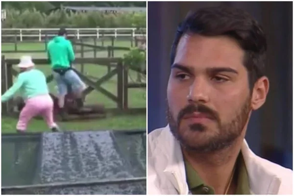 A Fazenda 14: Shayan chuta porco ao realizar tarefa e revolta a web