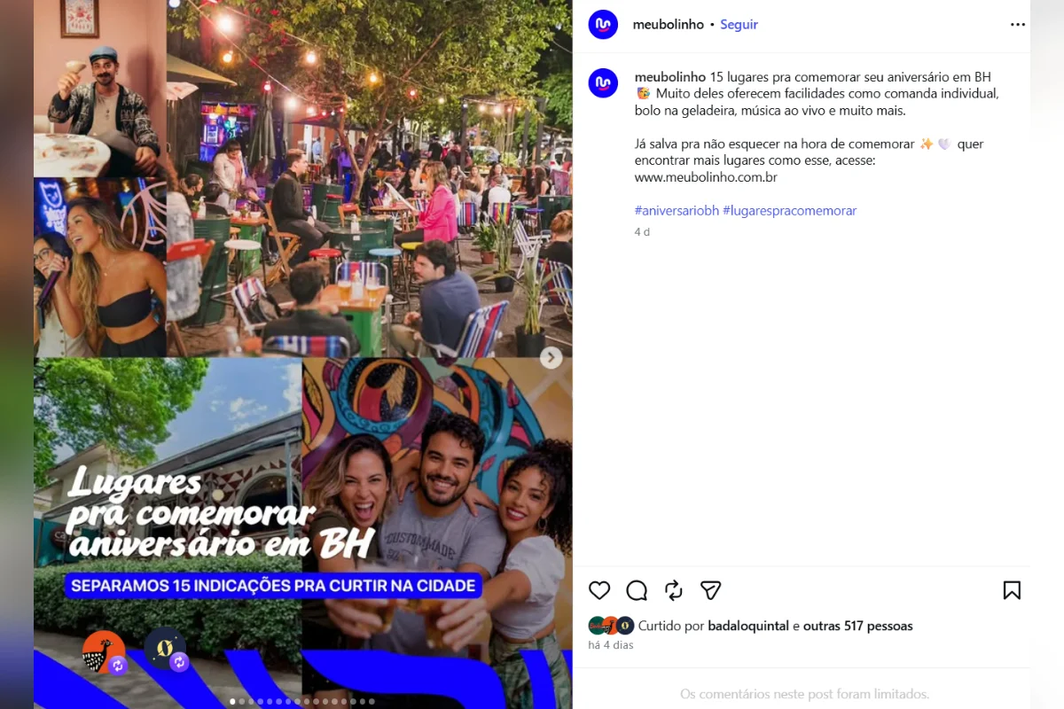 A última publicação no Instagram da Meu Bolinho foi feita antes de a plataforma deixar de dar sinais de atividade A última publicação no Instagram da Meu Bolinho foi feita antes de a plataforma deixar de dar sinais de atividade