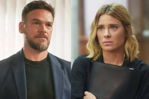 Montagem colorida de Theo e Lumiar, personagens da novela Vai na Fé - Metrópoles