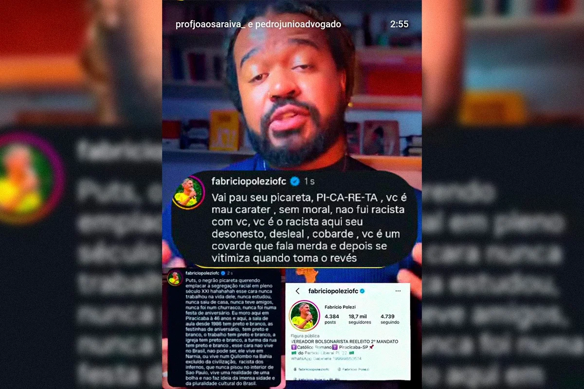 Professor que faz conteúdos sobre relações étnico-raciais em ambientes profissionais acusa vereador de injúria racial Professor que faz conteúdos sobre relações étnico-raciais em ambientes profissionais acusa vereador de injúria racial