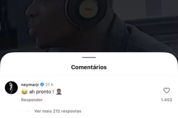 Imagem colorida da resposta de Neymar