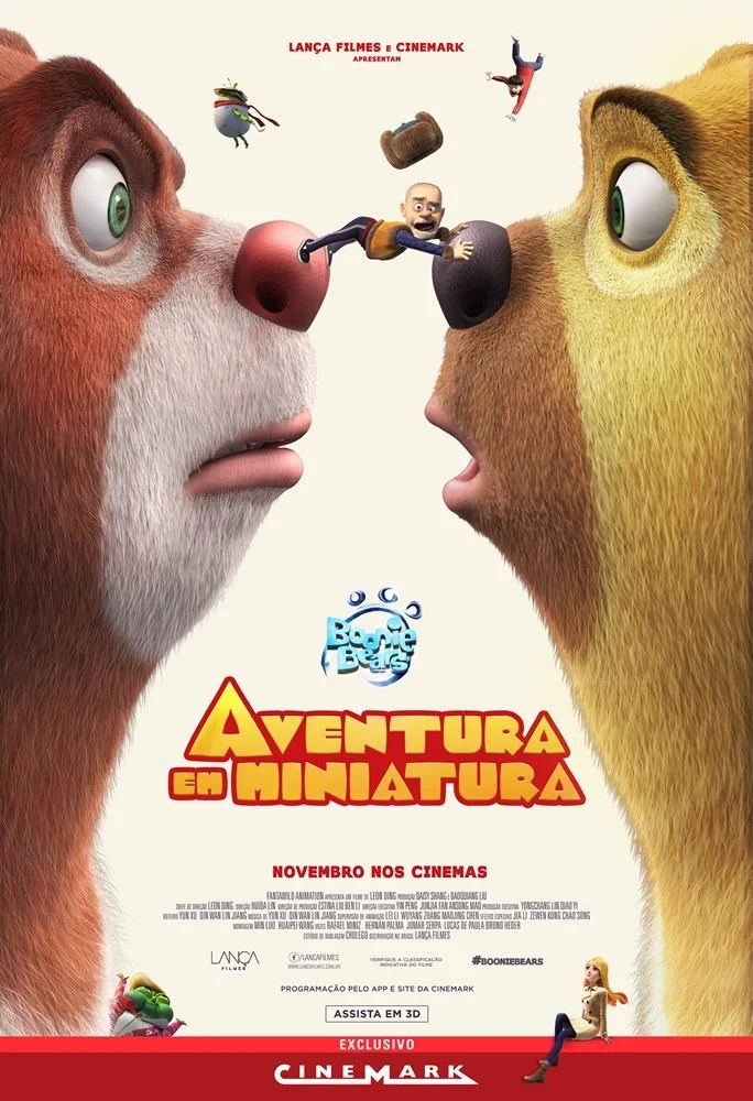 <b>Bonnie Bears - Aventura em Miniatura:</B> quando os Irmãos Boonie Bears acidentalmente ficam gigantes após experimentarem uma invenção própria, eles iniciam uma grande aventura para que possam voltar ao tamanho normal. Enquanto buscam um antídoto para o tamanho desproporcional, os ursos também lutam contra os problemas de poluição que estão acabando com o ecossistema e impedindo que os animais possam viver em paz <b>Bonnie Bears - Aventura em Miniatura:</B> quando os Irmãos Boonie Bears acidentalmente ficam gigantes após experimentarem uma invenção própria, eles iniciam uma grande aventura para que possam voltar ao tamanho normal. Enquanto buscam um antídoto para o tamanho desproporcional, os ursos também lutam contra os problemas de poluição que estão acabando com o ecossistema e impedindo que os animais possam viver em paz