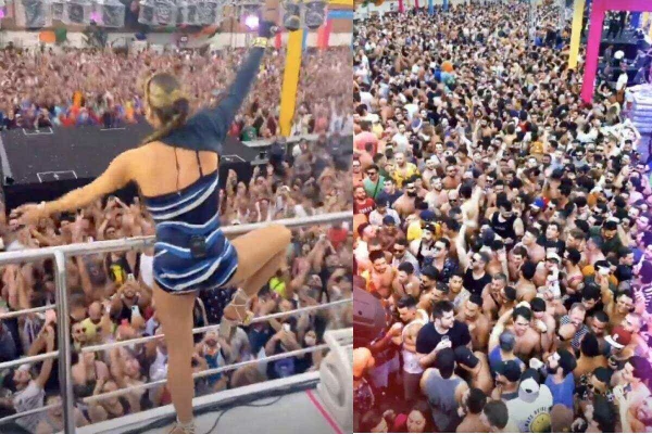 Claudia Leitte compartilhou em suas redes sociais fotos e vídeos que mostram o público da festa em São Paulo