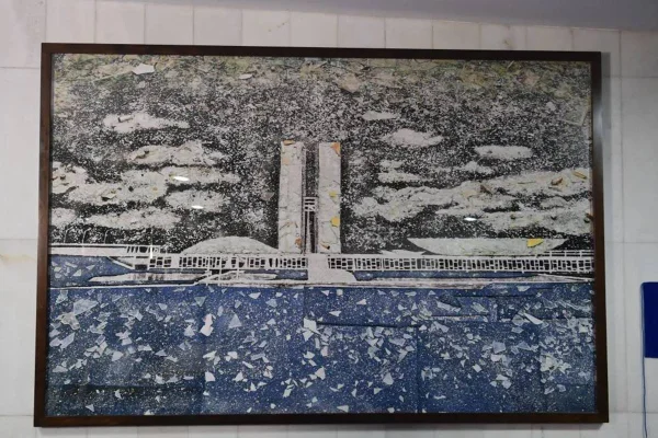 foto colorida de quadro representando o congresso nacional - metrópoles