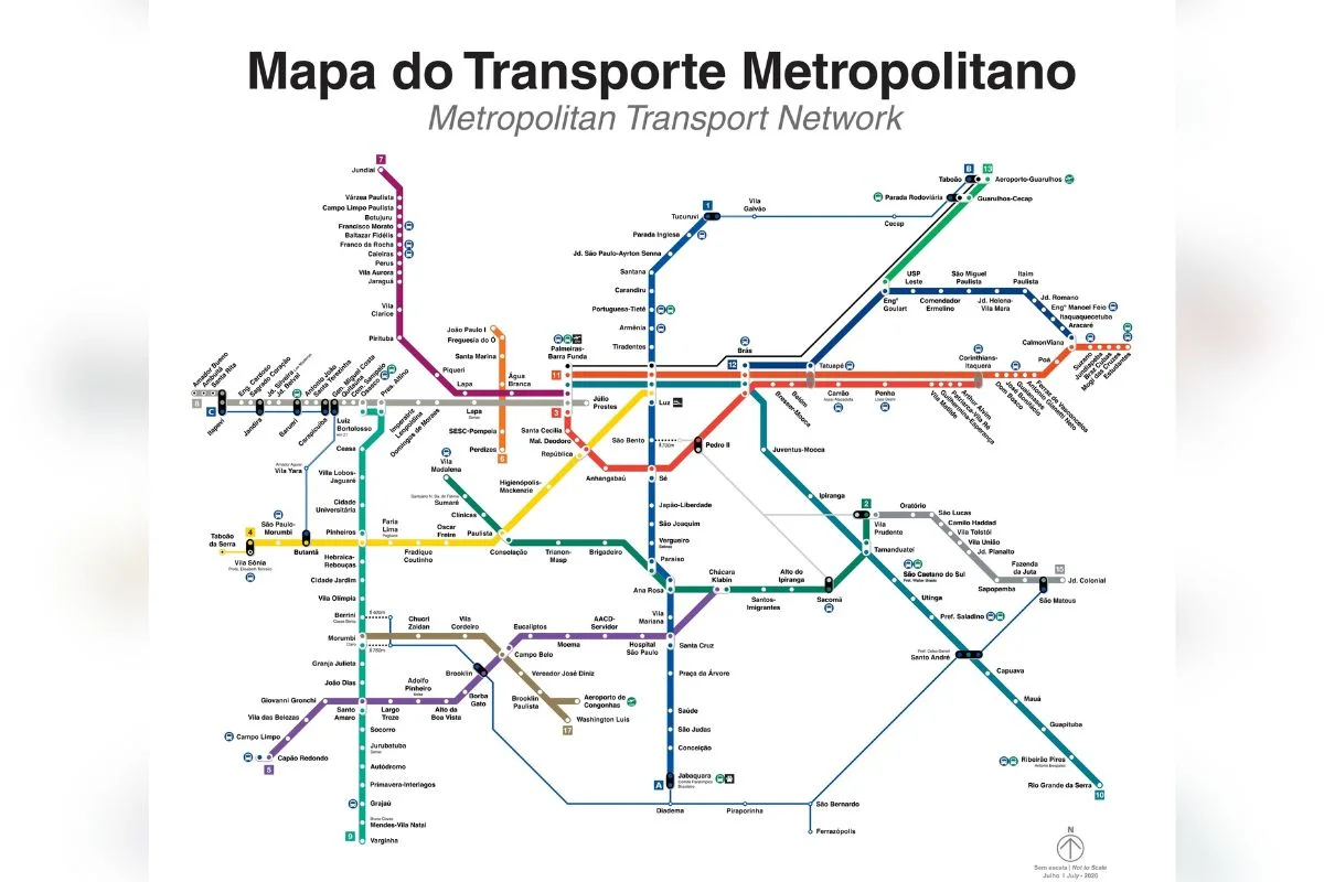 Mapa do metrô de São Paulo Mapa do metrô de São Paulo