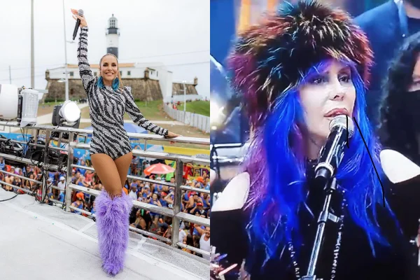 Montagem colorida com fotos de Ivete Sangalo e Baby do Brasil - Metrópoles