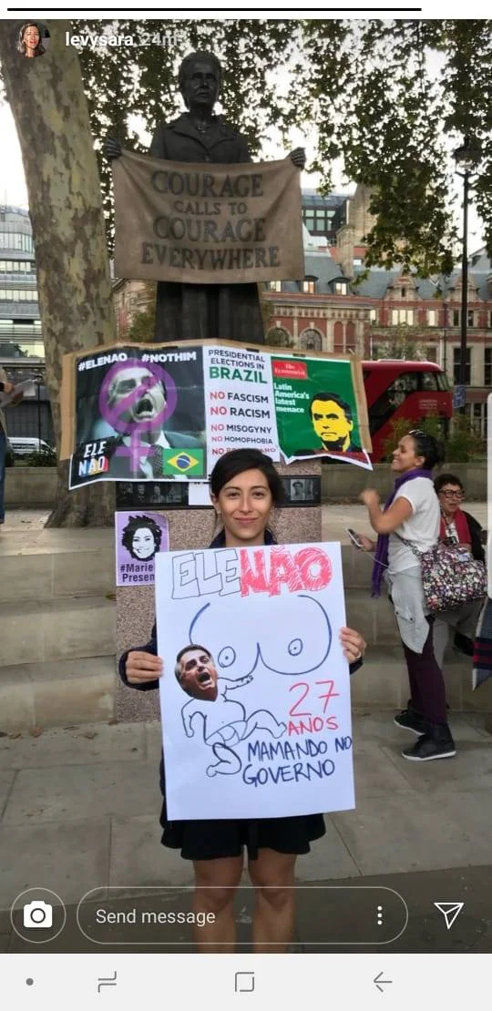 Manifestante em Londres Manifestante em Londres