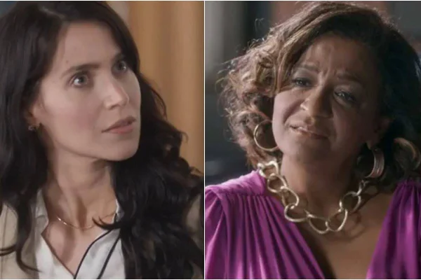 Montagem colorida de Martha e Regina, personagens da novelas Cara e Coragem - Metrópoles