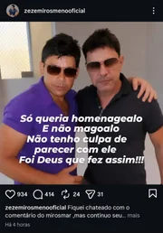 Zezé Di Camargo e Zezé Mirosmeno causaram um alvoroço nas redes sociais Zezé Di Camargo e Zezé Mirosmeno causaram um alvoroço nas redes sociais