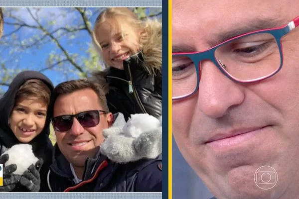 Rodrigo Bocardi chora ao ver filhos em homenagem surpresa na TV